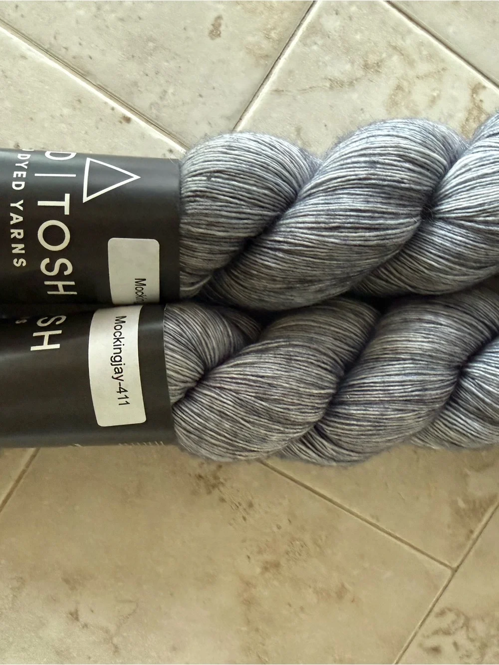 Light Gray 'Mockingjay-411' Hand-Dyed Yarn